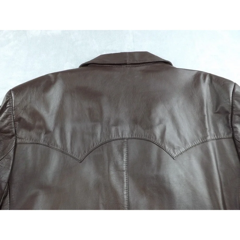 Adler Leather Jacket Vintage‎ Men's Size 46 Dark Brown Lined - Picture 15 of 16